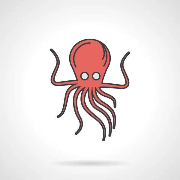 Platte vector pictogram voor rode octopus — Stockvector