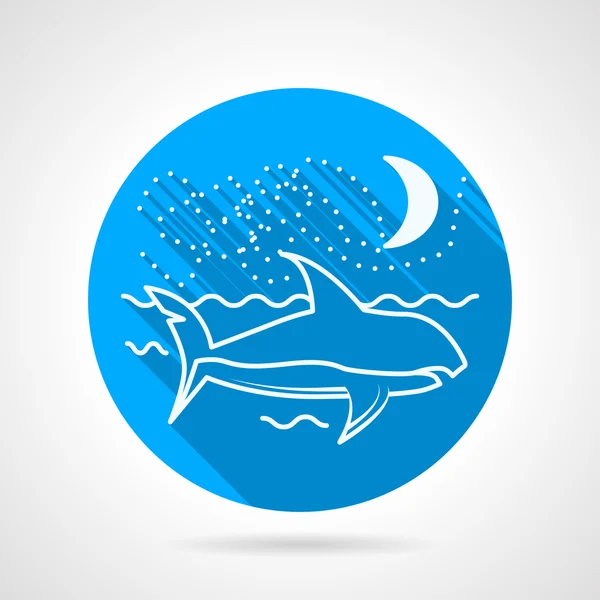 Köpekbalığı için düz vektör simgesi — Stok Vektör