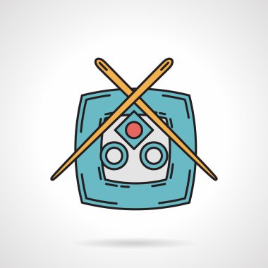 Düz vektör Icon sushi yemek için