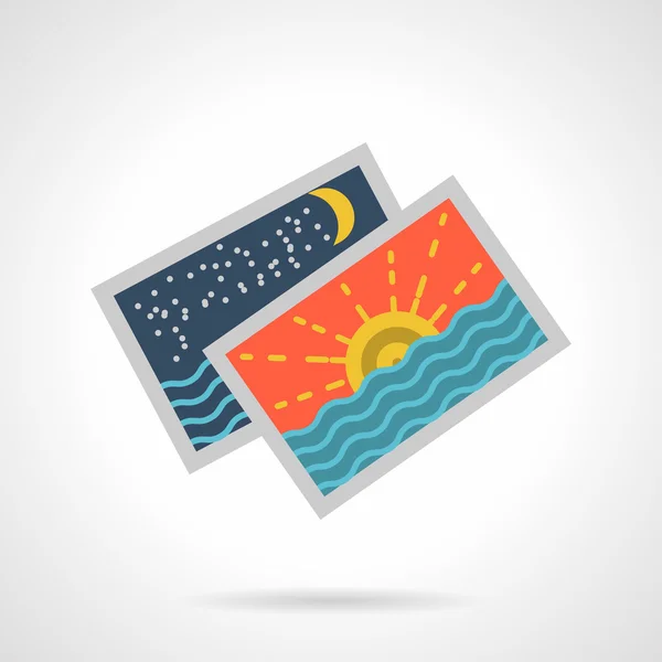 Seascape tarjetas de color plano icono de vector — Vector de stock