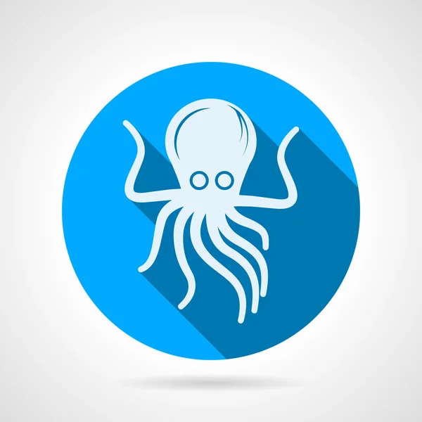 Pulpo plano redondo vector icono — Archivo Imágenes Vectoriales