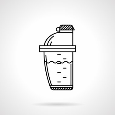 Protein shaker siyah çizgi vektör simgesi