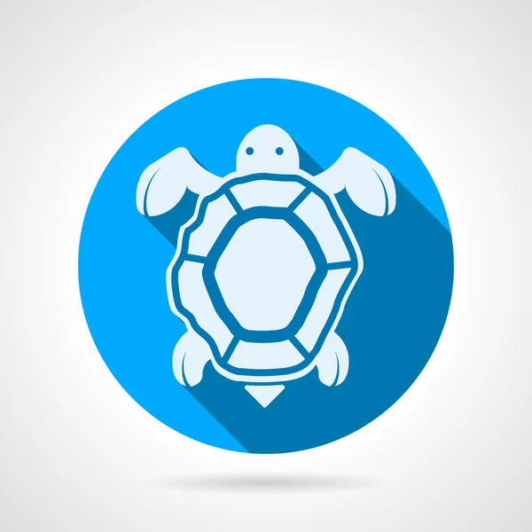 Zeeschildpad platte ronde vector pictogram — Stockvector