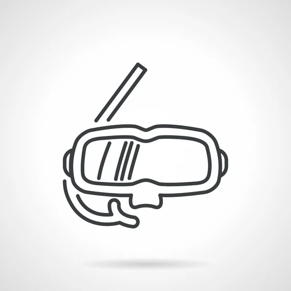 Şnorkel maskesi siyah çizgi vektör simgesi — Stok Vektör