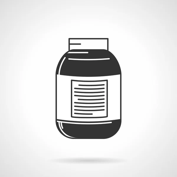 Vector icon for black supplements jar — Stock Vector