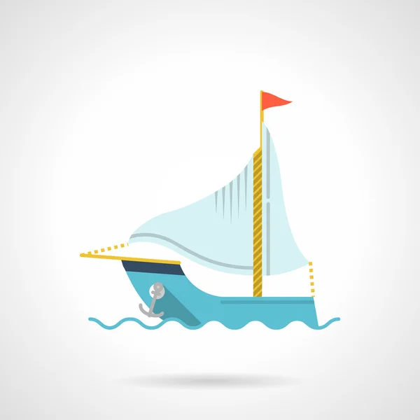 Flat vector icon for sailboat — Stock Vector