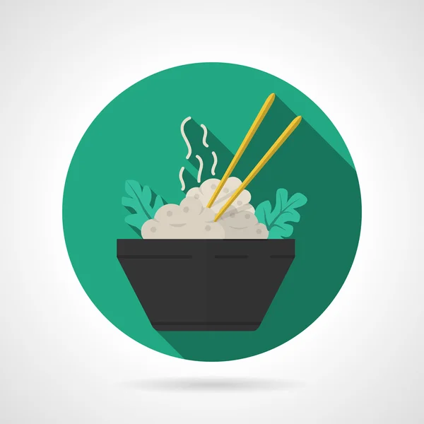 Piatto di riso piatto icona vettoriale — Vettoriale Stock