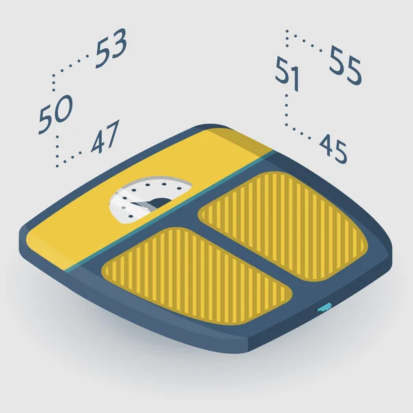 Vector isometric flat illustration of floor scales — Stock Vector