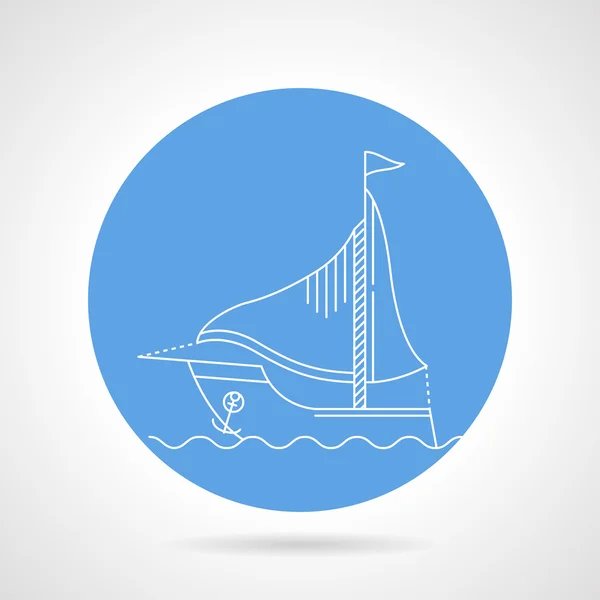 Icono de vector redondo para velero — Archivo Imágenes Vectoriales
