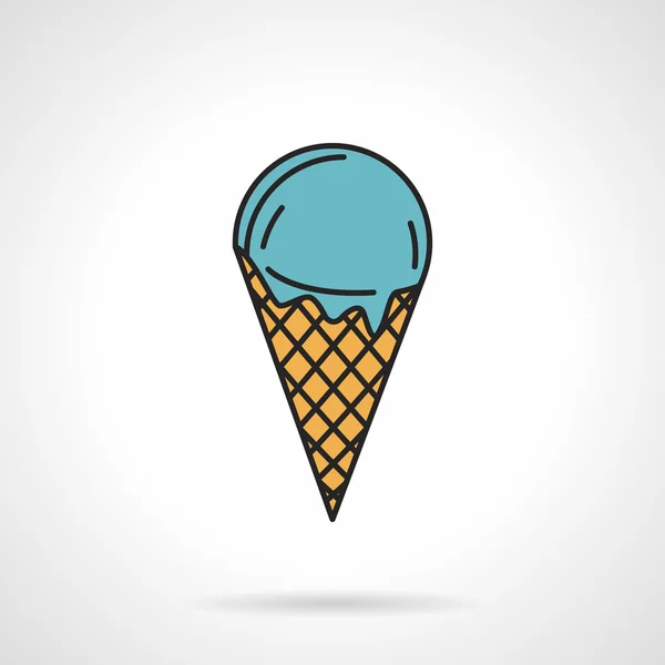 Cone ice cream flat vector icon — Stock Vector