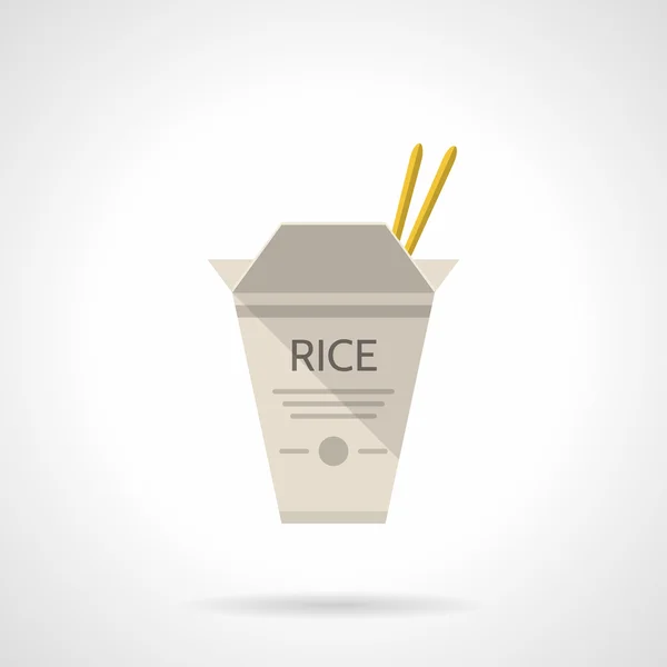 Caja de arroz icono vector plano — Vector de stock