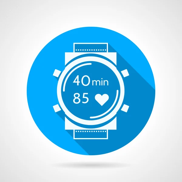 Fitness watch flat round vector icon — Stock Vector