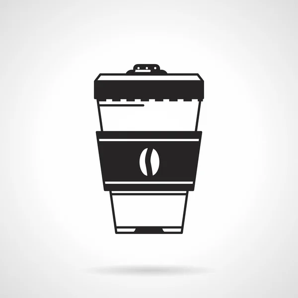 Kaffee zum Mitnehmen schwarzer Vektor Symbol — Stockvektor