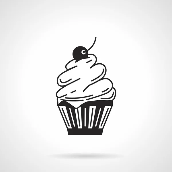 Cupcake black vector icon — Stock Vector