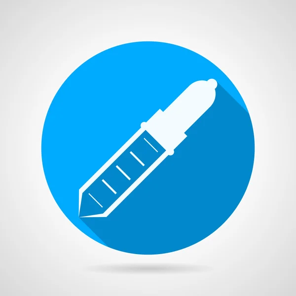 Pipette flat round vector icon — Stock Vector