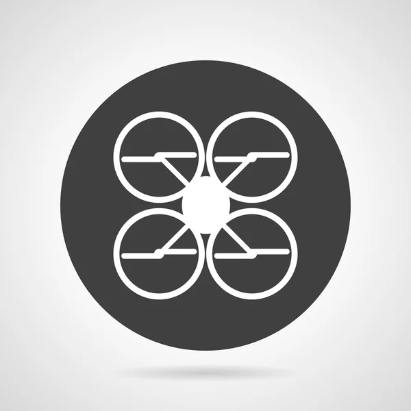 Quadcopter black round vector icon — Stock Vector