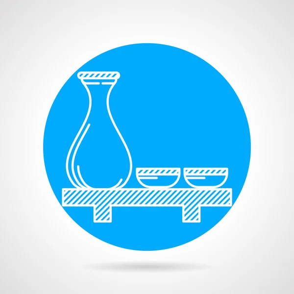 Sake set ronde vector pictogram — Stockvector