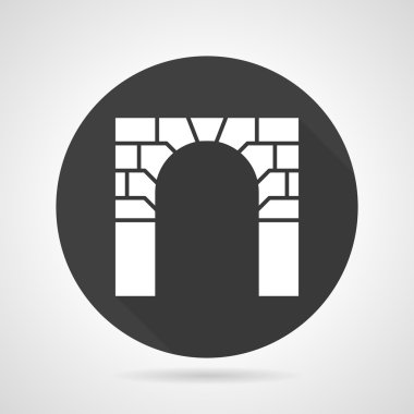 Brick archway black round vector icon clipart