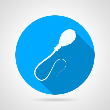 Sperm hücresi düz yuvarlak vektör simgesi