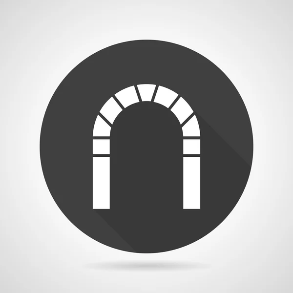 Arco rotondo icona vettoriale nera — Vettoriale Stock