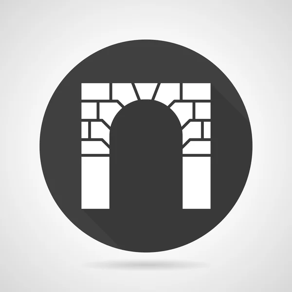 Brick archway black round vector icon — Stock Vector