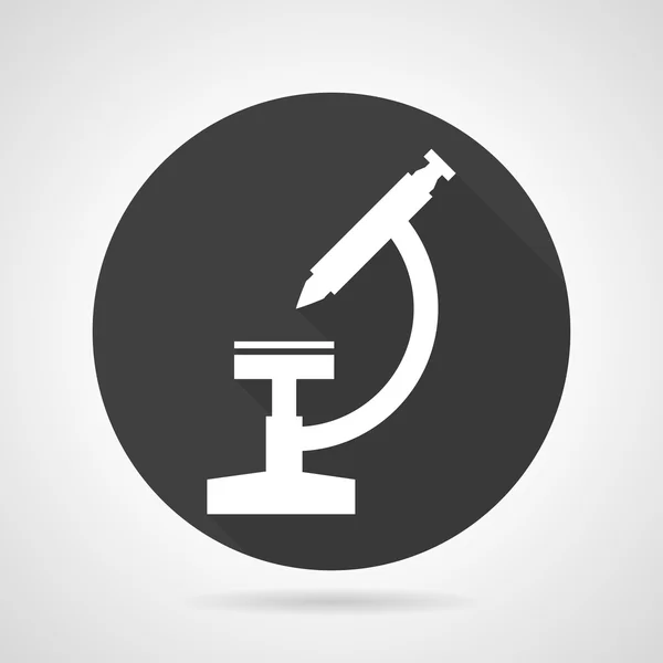 Microscoop zwart ronde vector pictogram — Stockvector