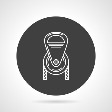 Pulley black round vector icon clipart
