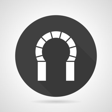 Horseshoe archway black round vector icon clipart