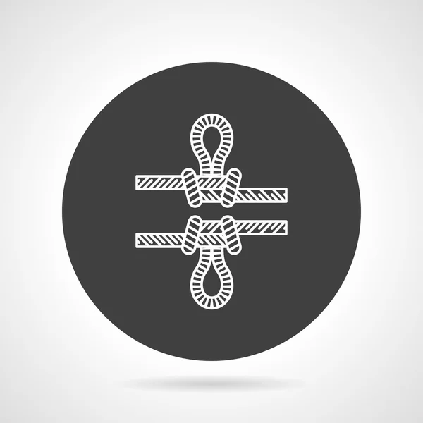 Rope knot black round vector icon — Stock Vector