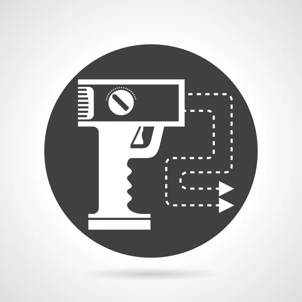 Stun gun black round vector icon — Stock Vector