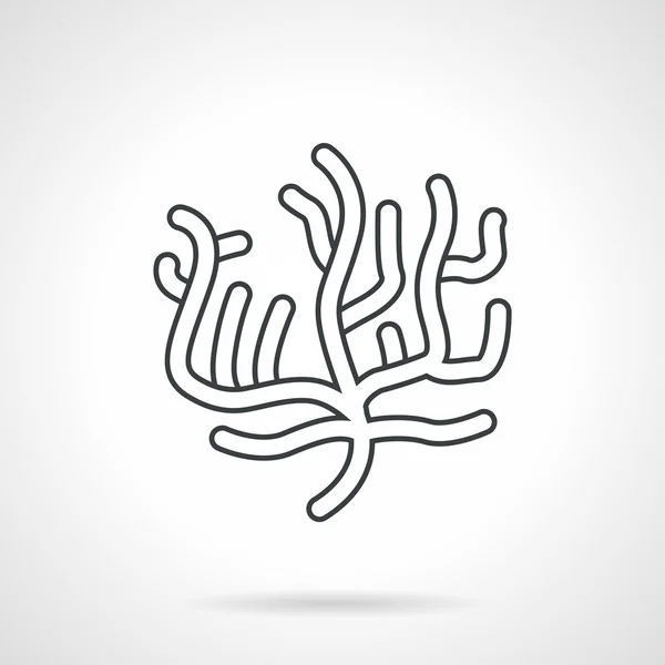 Coral black line vector icon — Stock Vector