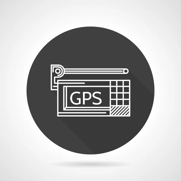 Gps 검은 둥근 벡터 아이콘 — 스톡 벡터