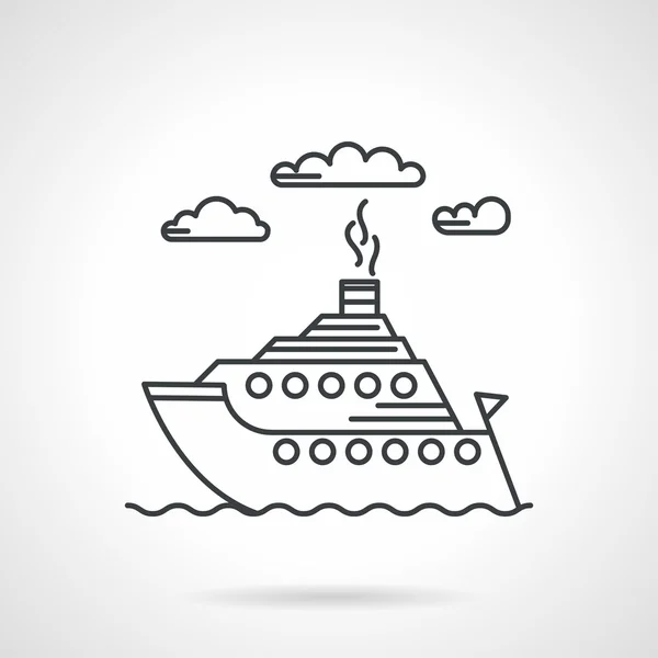 Steamship black line vector icon — Stock Vector