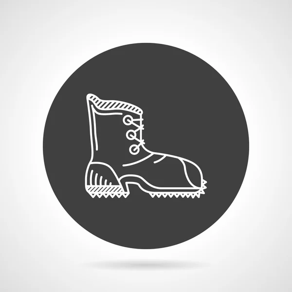 Zapato de senderismo negro icono vector redondo — Vector de stock