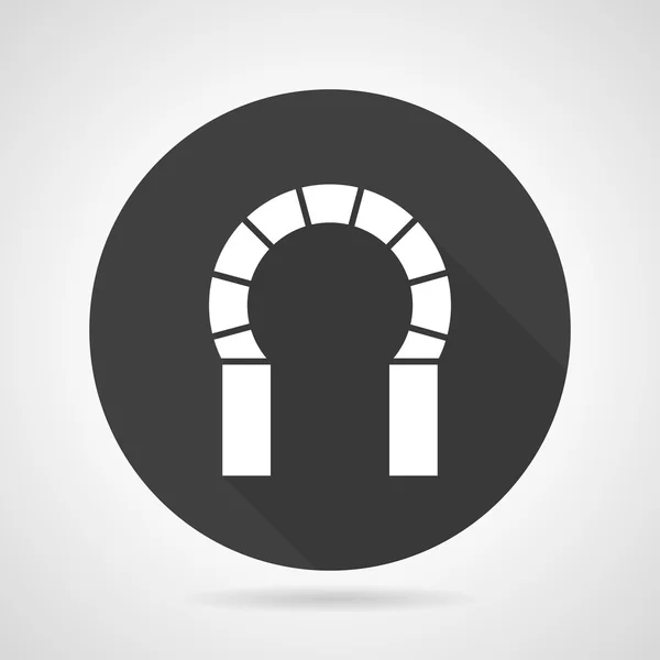 Horseshoe archway black round vector icon — Stock Vector