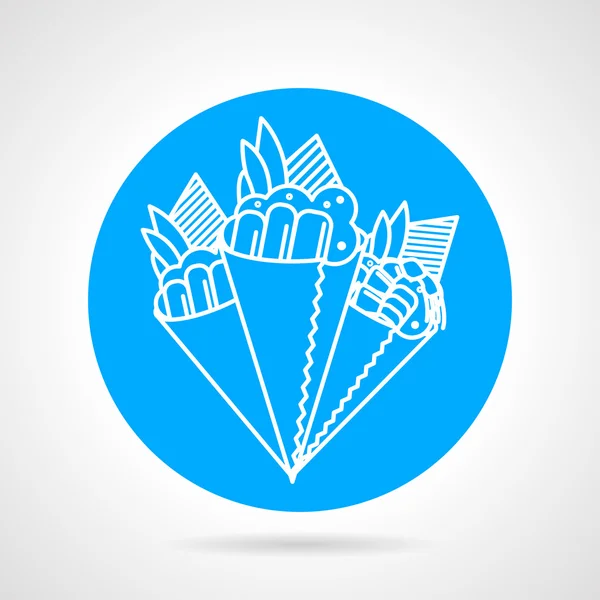 Temaki sushi icono vector azul — Vector de stock