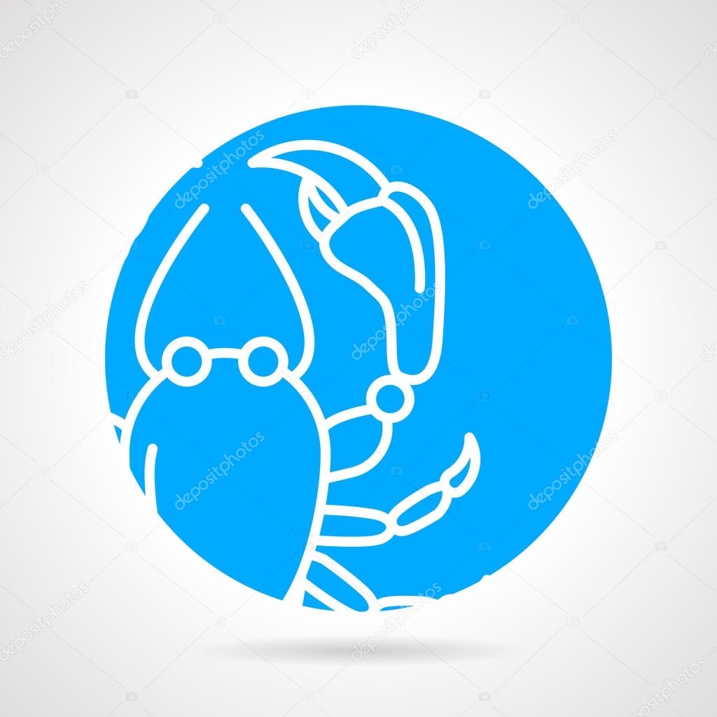 Crayfish round vector icon