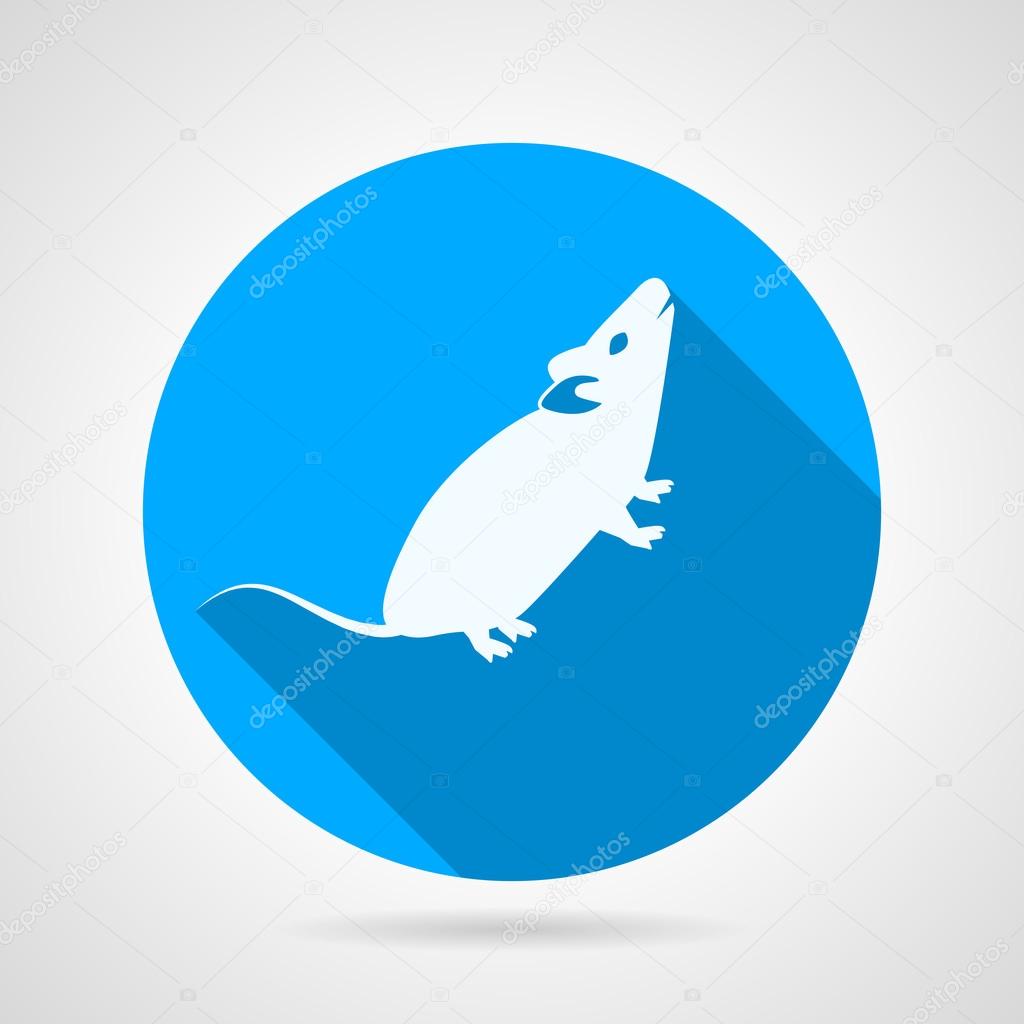 Rat flat blue vector icon