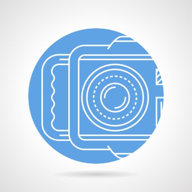 Kamera mavi yuvarlak vektör simgesi