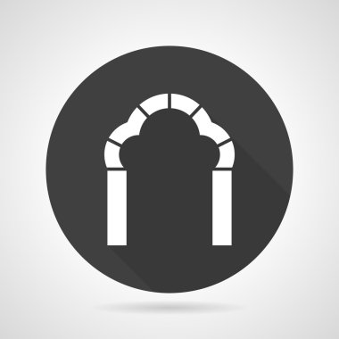 Trefoil kemer siyah yuvarlak vektör simgesi