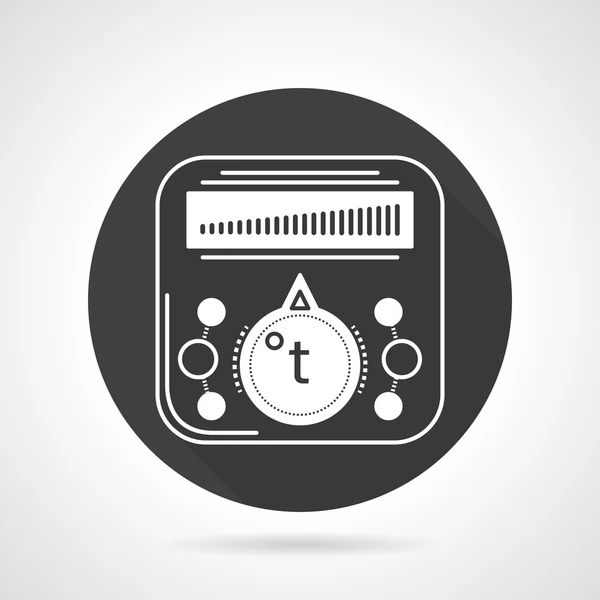 Thermoregulator zwarte ronde vector pictogram — Stockvector