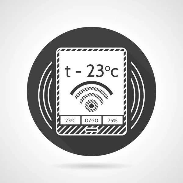 Thermostat black round vector icon — Stock Vector