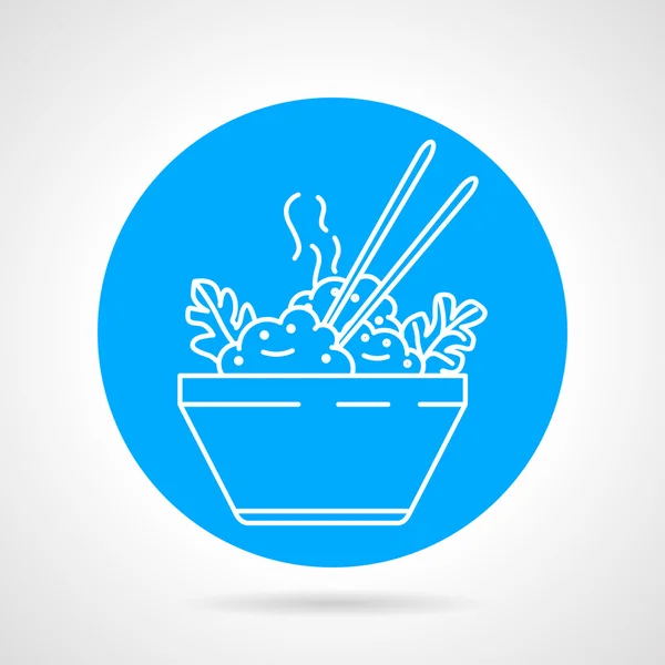 Boiled rice round vector icon — Stock Vector
