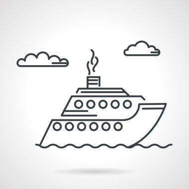 Cruise gemisi siyah vektör simgesi