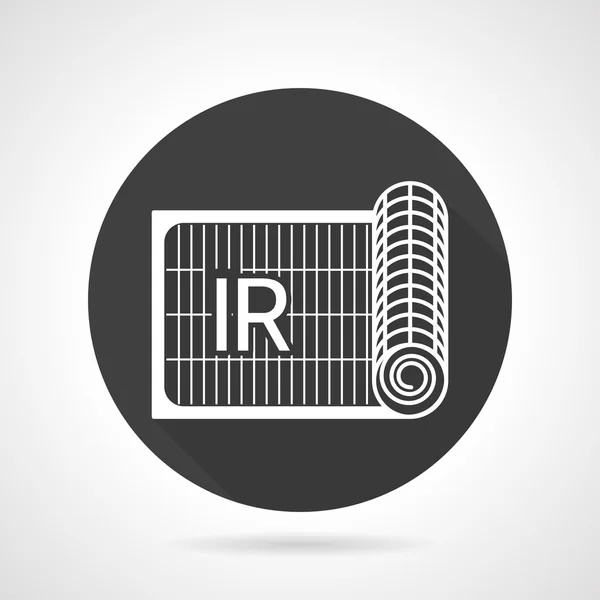 Icône vectorielle ronde noire chauffage radiant — Image vectorielle