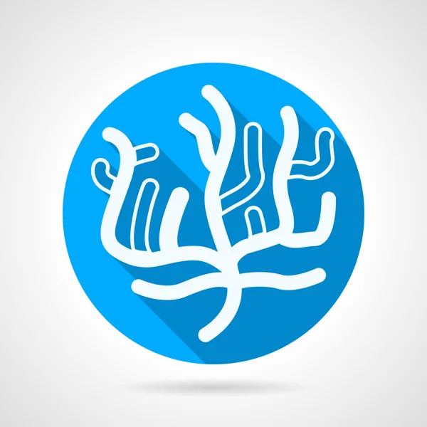 Coral plano azul redondo vector icono — Archivo Imágenes Vectoriales