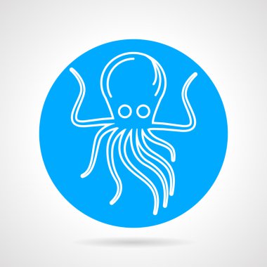 Ahtapot mavi yuvarlak vektör simgesi