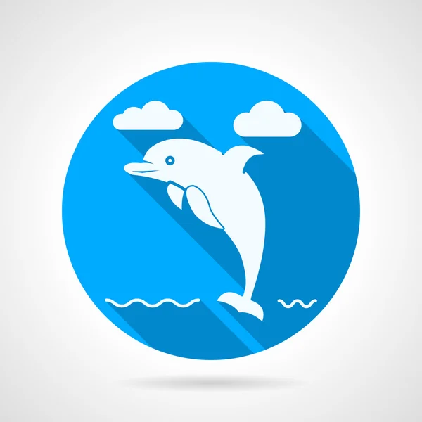 Dolphin Flat Vector Icono — Vector de stock