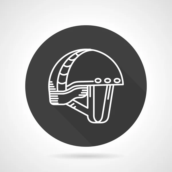 运动头盔黑色圆矢量图标 — 图库矢量图片