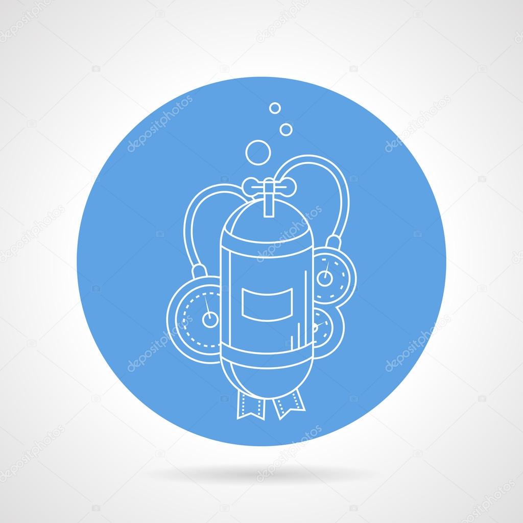 Aqualung cylinder round vector icon